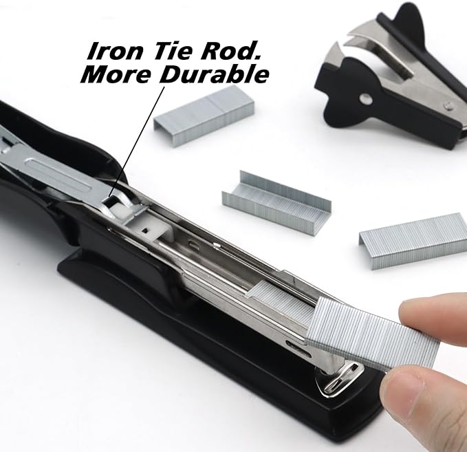 Black Office Stapler, 25 Sheet Capacity with 2000 Staples and Staple Remover, Desktop Stapler,Black Office Supplies for Students and Office Clerks