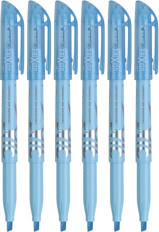 Pilot FriXion Pastel Erasable Highlighter, Chisel Tip, Blue Ink, 6 Count