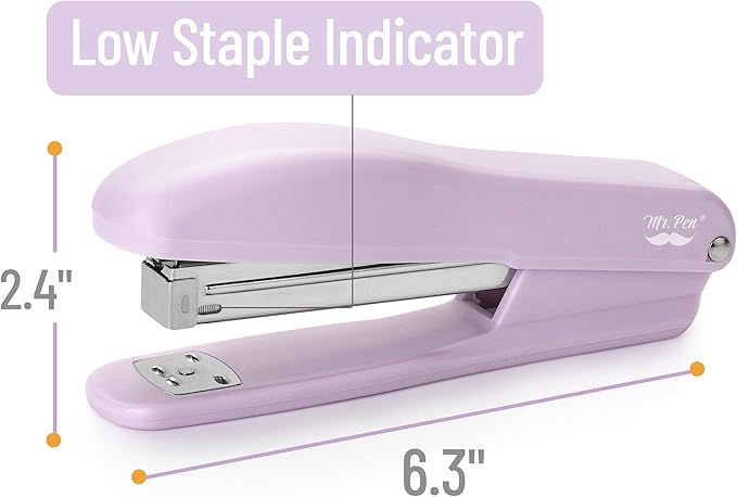 Mr. Pen- Staplers 2 Pack with 200 Staples, 20 Sheet Capacity, Purple Office Stapler for Desk and Classroom