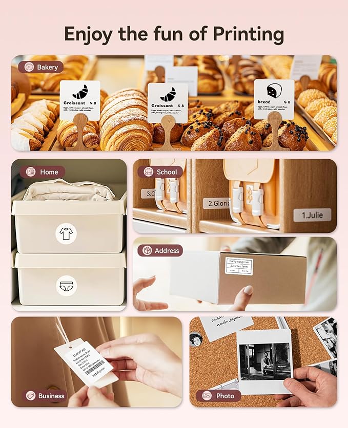 NIIMBOT B21 Label Maker Inkless Bluetooth Label Printer, 2 Inch Portable Thermal Label Machine for Small Business, Address, Logo, Clothing, Mailing, Candles, Jewelry, Sticker Printer for Gift, Red