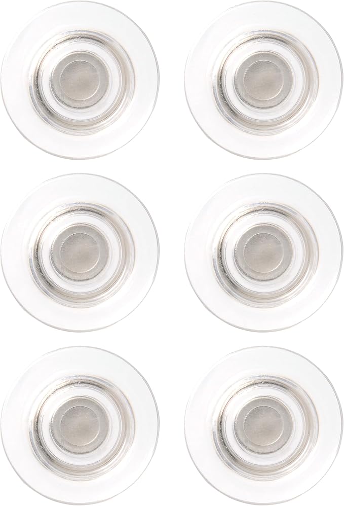 Quartet Strong Magnets, Glass Whiteboard, Dry Erase Board, Large, Clear Rare Earth Magnets, 6 Pack (85391)