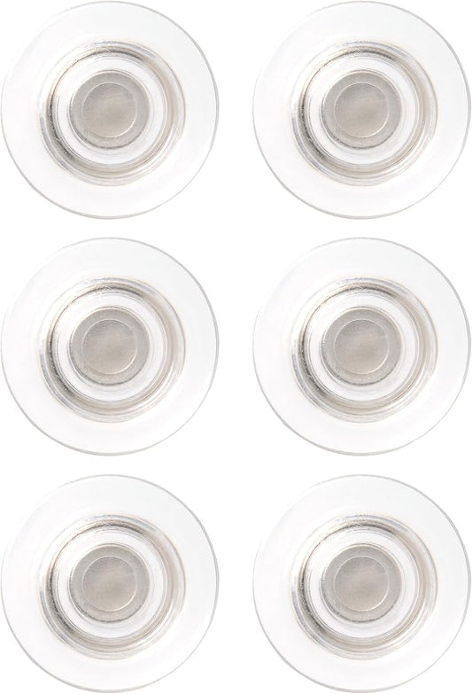 Quartet Strong Magnets, Glass Whiteboard, Dry Erase Board, Large, Clear Rare Earth Magnets, 6 Pack (85391)