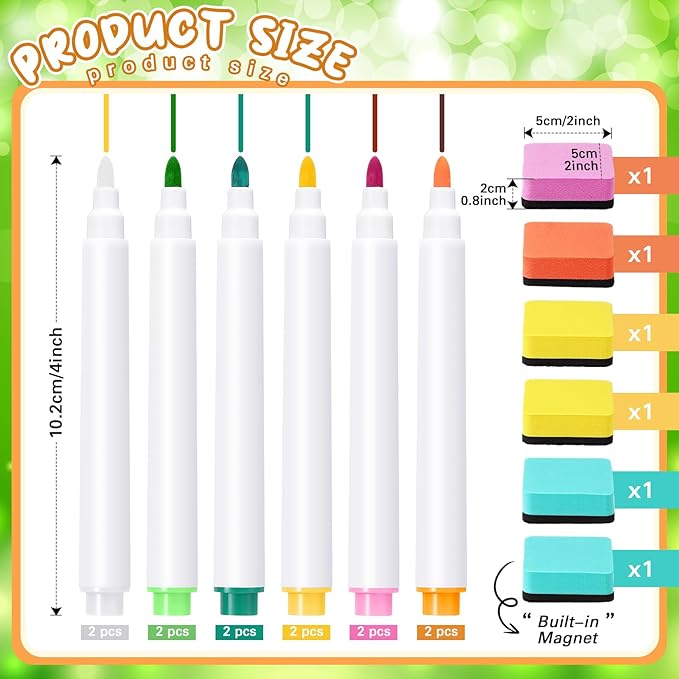 24 Pack Dry Erase Pocket Reusable Sleeves 10" x 14" Clear Plastic Sheet Protectors with Dry Erase Markers and Mini Sleeves Paper Teacher Supplies(Modern Boho)