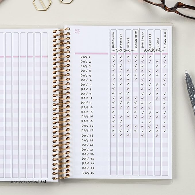Erin Condren Coiled A5 Checklist Journal Notebook, Features 160 Pages Of Thick, Bleed Resistant 80 Lb. Paper To Boost Productivity, Durable, Pretty, Cute, Stylish