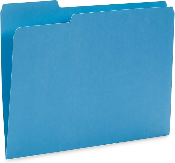 Blue Summit Supplies Ocean Tone Colored File Folders Letter Size, 1/3 Cut Top Tab File Folders, Assorted Blue and Green Colored, for Organizing and File Cabinet Storage, 100 Pack