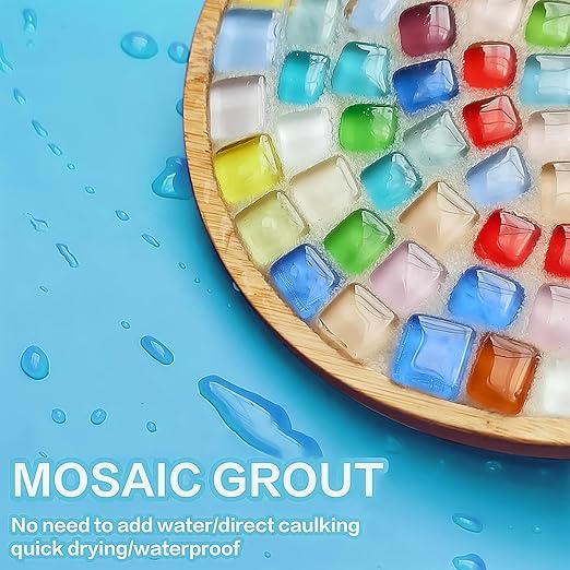 OOTDART Mosaic Crystal Grout, Mosaics Tile Tools, Mosaic Tile Accessories – Essential for Handmade Grouting and Perfect for DIY Craft Projects (White, 17.5oz)