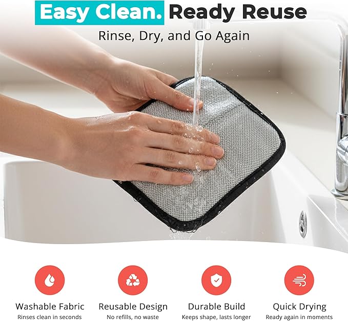 Choodeks electrostatic pet Hair Removal Glove, Reusable The Magic Brush pet Hair Remover, 2-Piece pet Glove Set for Furniture, Clothing, Car Seats, Reusable 2-in-1 Design, 1 Pack