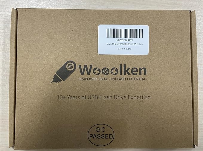 Flash Drives 16GB 10 Pack, Wooolken USB 2.0 Thumb Drives with Keychains Memory Stick USB Drive Pendrive for PC Laptop Computer (Mixcolors)