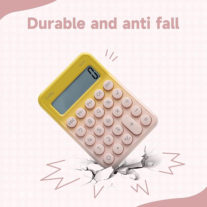 Pocket Calculator, Kids 8 Digit Small Desktop, LCD Display, Cute & Aesthetic Calculator (Gradient Pink, S 1 Pcs)