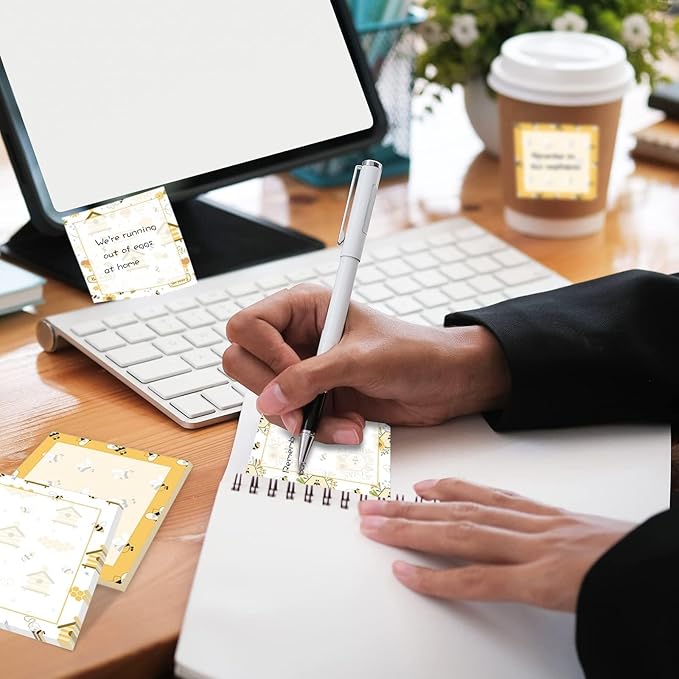 9 Pieces Bee Sticky Notes Bee Note Pads Adhesive Bee Memo Notes for Spring Summer School Office Home Supplies Students Teachers Gift, 9 Styles