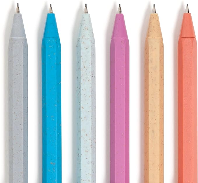 U Brands U-Eco Recycled Mechanical Pencil Set, Bulk Mechanical Pencils 0.7mm, Speckled Hex Brights, Medium Lead, School Supplies, 6 Pack