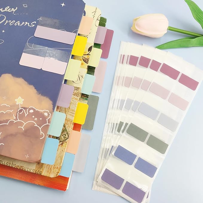 Potanro Sticky Tabs 720pcs Color Tabs for Notebooks 1 Inch Book Tabs Writable Annotation Tabs Repositionable Page Tabs Flags Page Markers Labels for Notebooks, Filing, Classification (Medium)