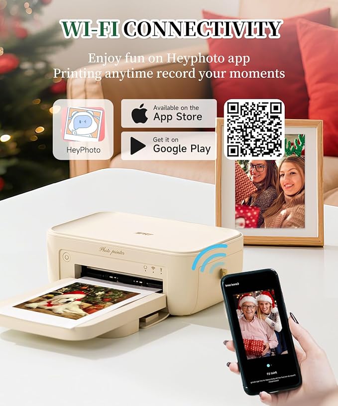 iDPRT Photo Printer 4x6,Bluetooth Instant Picture Printer with 108 Sheets & 2 Ribbons - Dye Sublimation Color Photo Printers for iPhone,Android,Smartphone,AR Video Printing&Home Photo Prints Gift