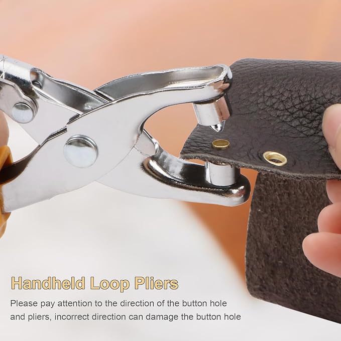 3Pcs Hole Punch Plier, Eyelet Punch Tool Set, Leather Punch Eyelet Tool for Paper, Leather, Card, Handbag and Shoes (25X Snap Button Set, 100X Eyelets)