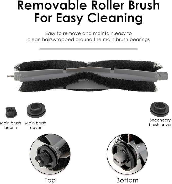 (2 Pack) T20+, T25+, T30+ Replacement Roller Brushes Compatible with Airrobo T20+, T25+, T30+ Robot Vacuum Cleaner, Main Roller Brush Accessories Kit, Multi-Surface Brush