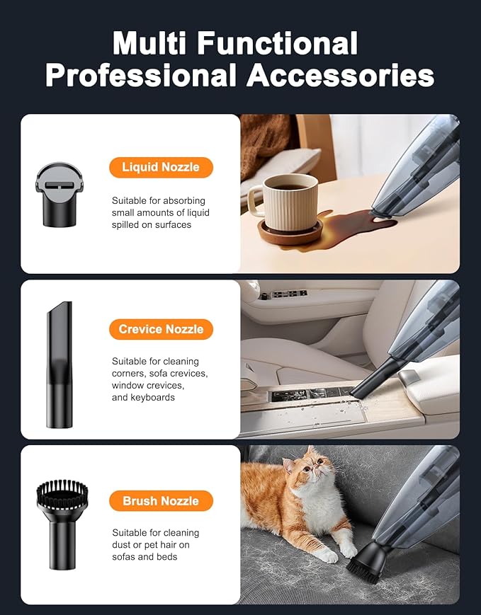 Otemly Handheld Vacuum Cordless Rechargeable 9KPA - [2H Fast Charging Dock] Portable Car Vacuum Cleaner High Power Suction with LED Light, 2 HEPA Filters, Dust Busters Wet Dry for Home/Car/Office/Pet