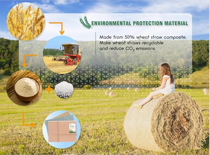 ANSOOK Wheat Straw Large Capacity Hanging File Folders Letter Size,7 Expansion 1.2" Accordion Pockets,3 Pack File Cabinet Folders with Tabs, Natural Colored File Folders for Home and Office Bulk File