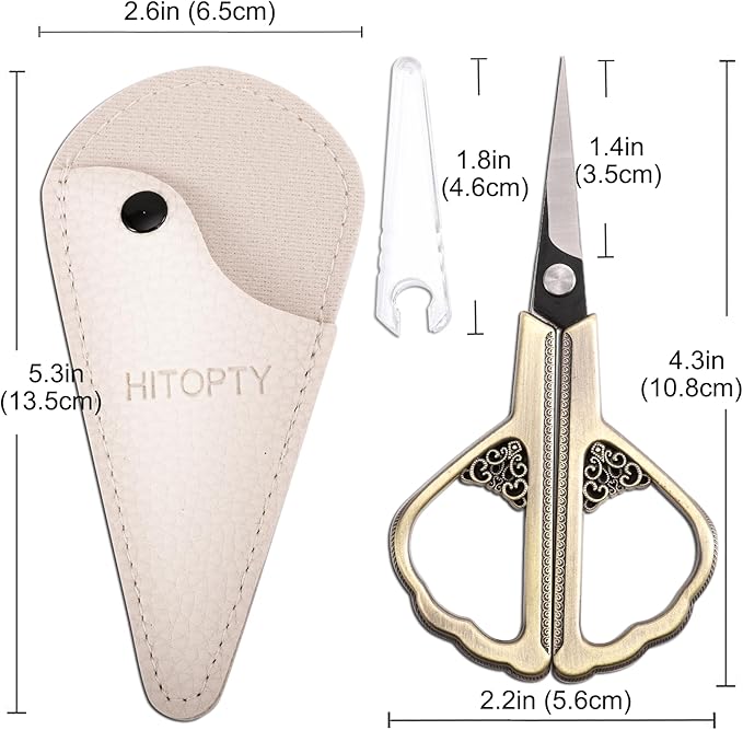 Precision Detail Scissors, Little Sharp Scissor with Cover, Mini Sewing Shears for Craft Needlework Art Work Thread Paper Cutting