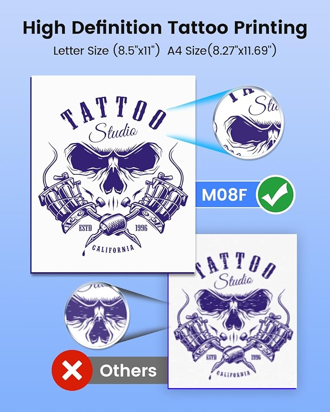 Phomemo Inkless Portable Printer for Travel - Wireless Thermal Printer Compatible with Phone & Laptop, Bluetooth Printers Supports 8.5" X 11" Letter Thermal Paper, Come with Carry Case