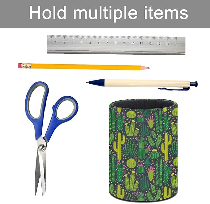 Cactus Pen Holder Pencil Organizer Cute Pencil Cup Desk Decor Makeup Brush Holder PU Multifunctional Office Suppliesfor Home Classroom School