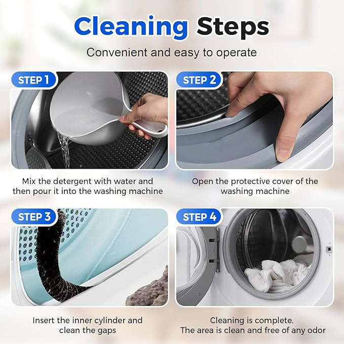 Washing Machine Pipe Cleaning Brush, 2026 New Dryer Vent Cleaner lint Brush, Premium Refrigerator Coil Cleaning Brush Flexible Dryer Lint Cleaner Brush for Home and Laundry Room Use (3)