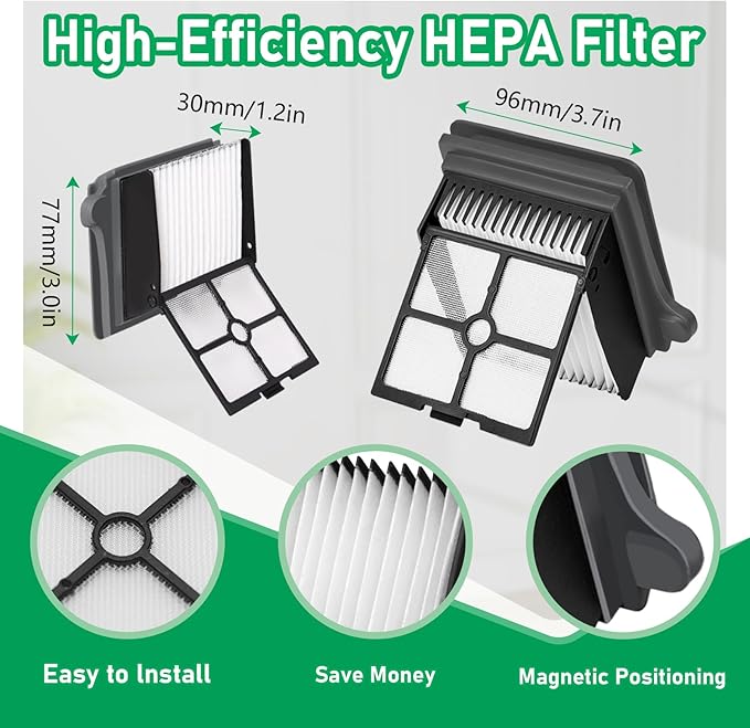 Klypticfit Only iFLOOR 5 Breeze Roller Brush Replacement and Vacuum Filter Kit Compatible with Tineco iFloor 5 Breeze Wet Dry Vacuum Replacement Parts,3 Roller Brushes,3 HEPA Filters,1 Cleaner Brush