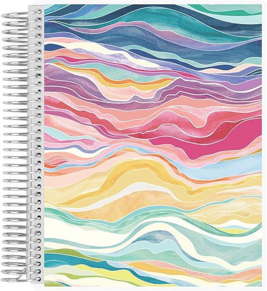 Erin Condren 7" X 9" Spiral Bound Dot Grid Journal Notebook - Layers Colorful, 5Mm Dot Grid, 160 Page Writing, Drawing & Art Notebook, 80Lb Thick Paper, Stickers Included