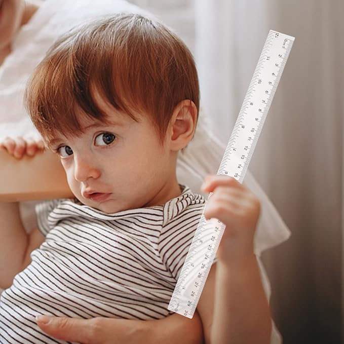 Koogel 40 Packs Clear Plastic Ruler, 12 Inch, Plastic Measuring Tool with Centimeter and Millimeter, Shatterproof Metric Clear Rulers Bulk for Kids, Back to School, Classroom, School, Office, Home