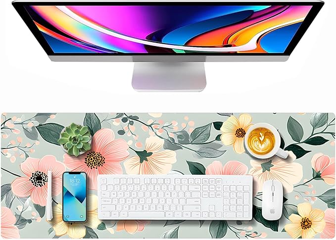 Large Gaming Mouse Pad (31.5"x11.8") - XXL PU Leather Waterproof Desk Mat with Non-Slip Rubber Base for Keyboard, PC & Office