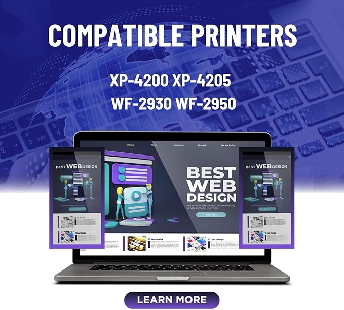 232XL Remanufactured for Epson 232XL Ink Cartridges Combo Pack 232 T232XL for XP-4200 XP-4205 Workforce WF-2930 WF-2950 Printer 10 Pack 4 Black 2 Cyan 2 Magenta 2 Yellow