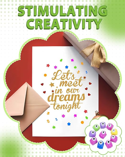 UCEC 10PCS Flower Hole Punch for Kids, Paper Punch Shapes for Crafting, Shape Cutters for Paper Crafts, Tiny Hole Puncher Single Adults Nail Art Tag Cards Stamp Thanksgiving Decorations Fun Punches