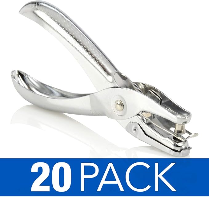 Swingline 1 Hole Punch, Hole Puncher, 5 Sheet Punch Capacity, Classic, Chrome 20-Pack (74005)