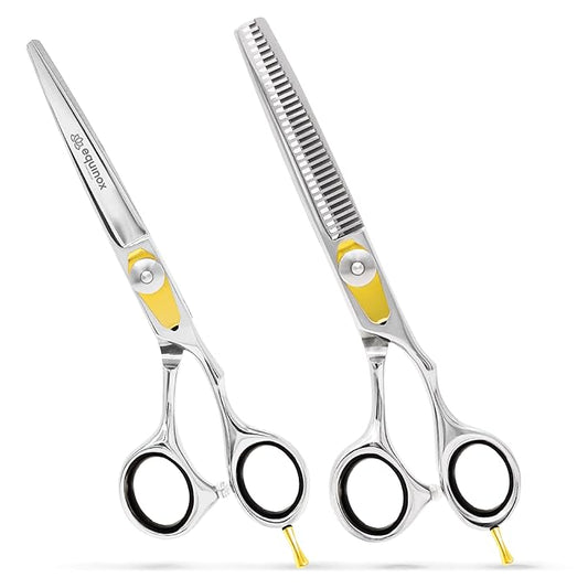 Equinox Professional Razor Edge Hair Cutting/Thinning Scissor Set/2, 6.5"