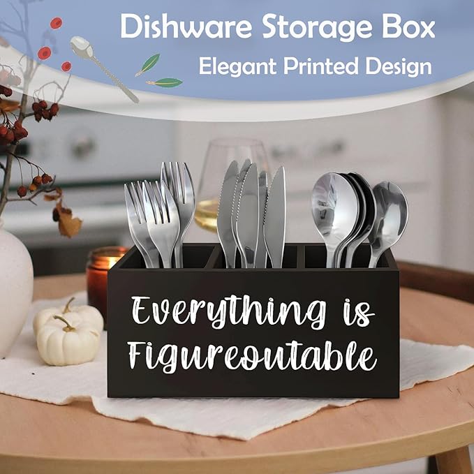 SNNDER Everything is Figureoutable Pen Holder, Inspirationsl Desk Decor, Positive Gifts for Women Men, Motivational Acrylic Pen Pencil Holder Organizer for Home Office Desk Accessories