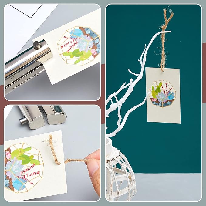 Heavy Duty Hole Punch Single One Hole Puncher Paper Hole Punch Long Reach Reduced Effort 2 Inch Deep Throat Hand Alloy Punch for ID PVC Cards 5 Inch Tall 25 Sheet Capacity(1 Pc,1/4 Inch Hole)