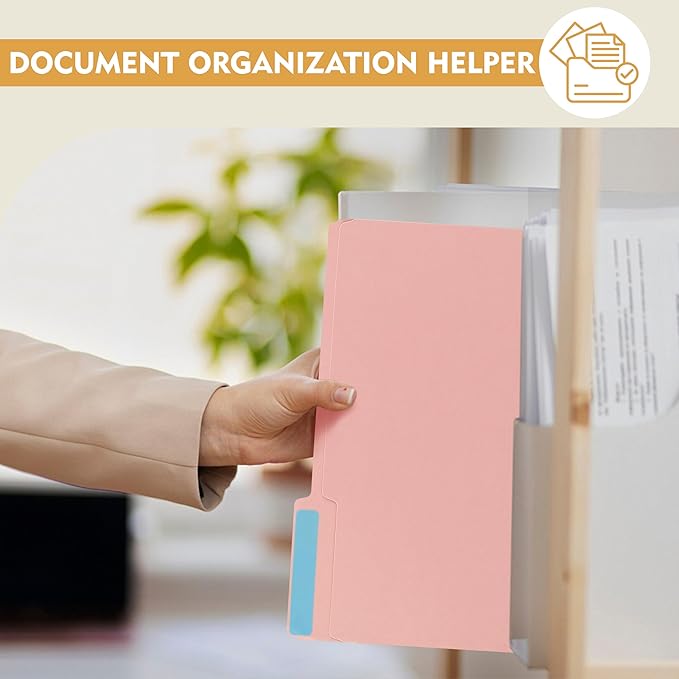 Color File Folders, 1/3-Cut Tabs, Letter Size, Assorted Colors Organizer File Folders for School Home Office Business (18, Assorted Colors)