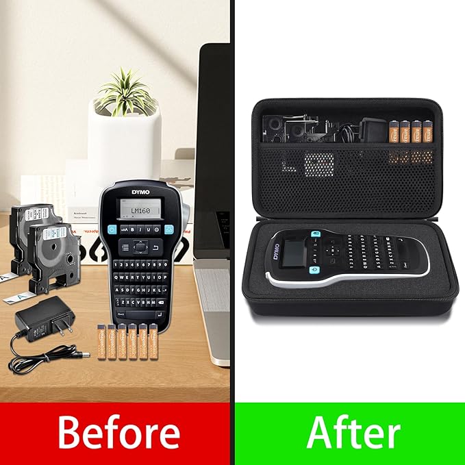 co2CREA Hard Case Replacement for DYMO LabelManager 160 / DYMO LabelManager 280 Rechargeable Portable Label Maker