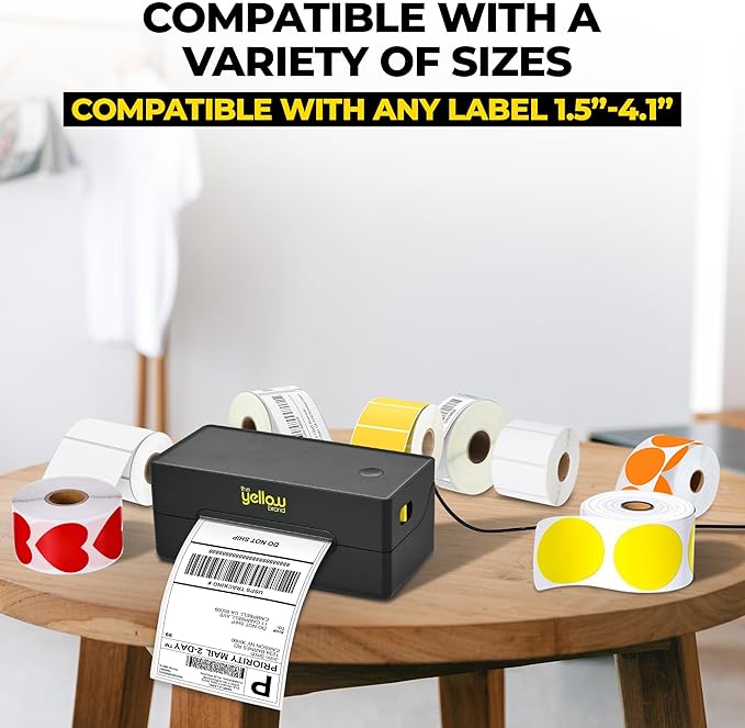 Label Printer, Bluetooth Thermal Printer, 4x6 Shipping Label Printer, Thermal Label Printer Desktop or Phone, Compatible with iPhone, Android, Windows, Mac, Chromebook, Amazon, Ebay, UPS.USPS (Black)