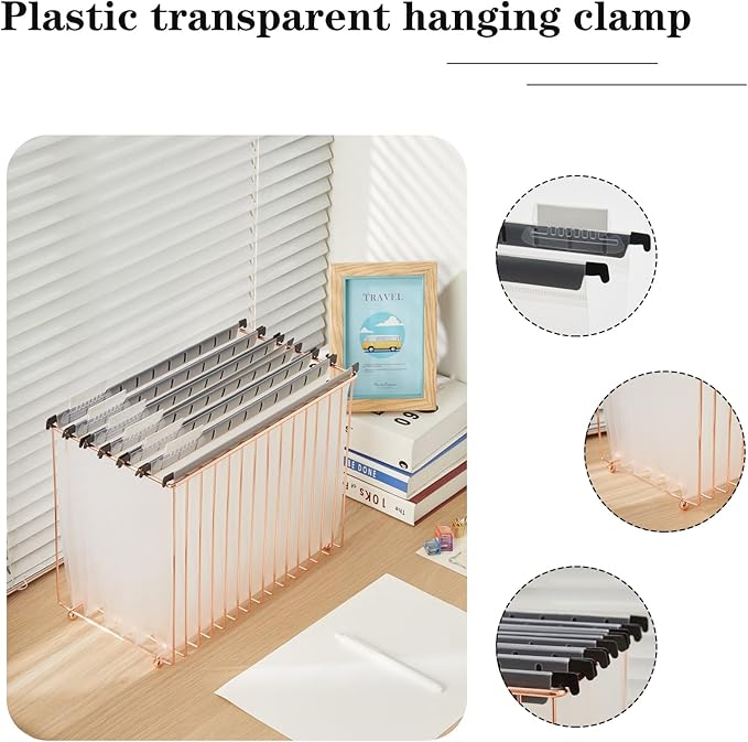 30 Piece Transparent Hanging Folder, Letter Size, with 1/5 Cut Adjustable Label, polyethylene Hanging File Folder 9.5x11 inch, Suitable for Office, Home, School