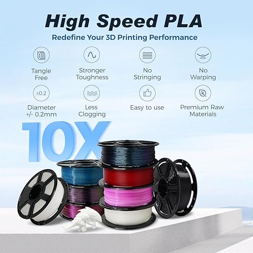 FLASHFORGE Rapid PLA Filament 1.75mm Pearl Gentian Blue, 500mm/s High Speed Printing, 3D Printer Filament 1kg Spool, Dimensional Accuracy +/- 0.02mm, Enjoy Exceptional Print Quality