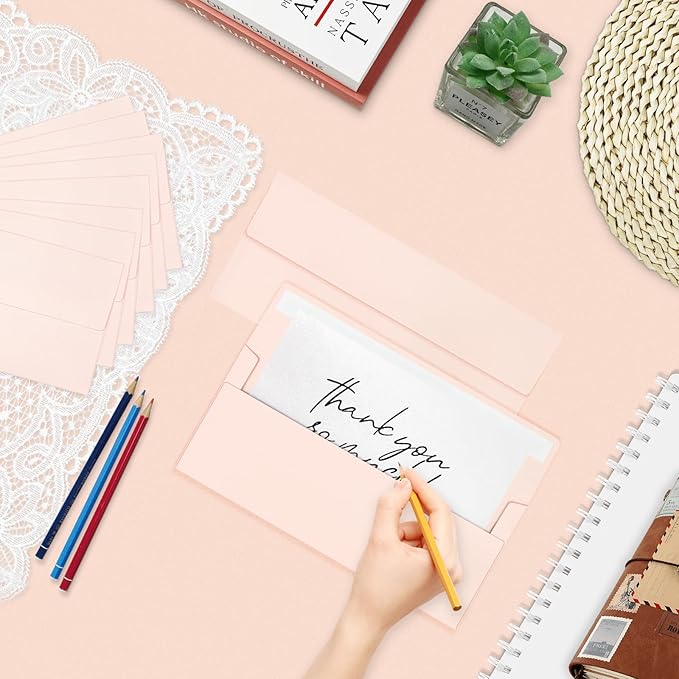 200 Pack #10 Business Envelopes, Blush Pink Standard Envelopes Self Seal, Letter Size Business Mailing Envelopes for Checks Invoices Statements Birthday Graduation Wedding, 4 1/8 x 9 1/2 Inch