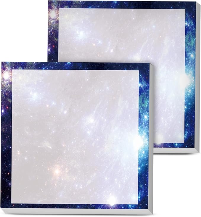 Sticky Notes, 2 Pads, 3x3 inches, Cute Colorful Fun Self-Stick Note Pads, Easy Post, Strong Adhesive Notepad Starry Galaxy Space