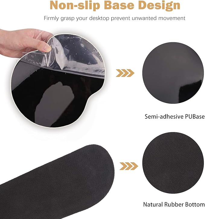 ARTSO Large Mouse Pad Ergonomic Keyboard Wrist Rest Support Combo, Memory Foam Gel Extended Desk Mat Protector, Non-Slip Desk Blotter, Dark Blue Marble