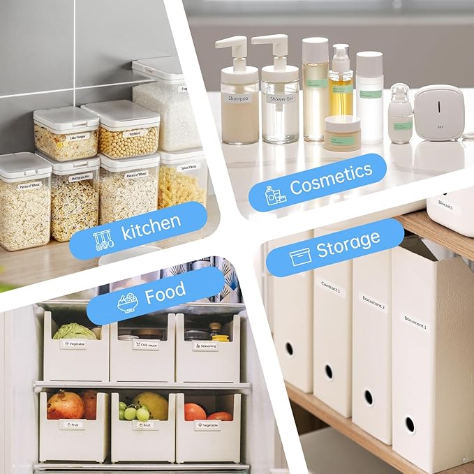 PRT T20 Label Maker Machine with Tape, RFID Auto Identification, Bluetooth Portable Label Printer for Office, Small Business, Home Organization, 2 Inch Thermal Printer Compatible with iPhone, White