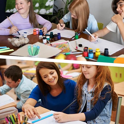 100 Pack 6 Inch Mini Rulers Bulk Plastic Small Rulers with Inches and Centimeters, Drafting Measuring Tool Set for School Classrooms, Studios, Drafting Tools & Kits(Yellow, Green, Blue, Clear)