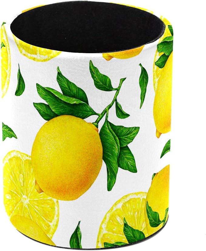 Pen Holder for Desk, Fruit Citrus Yellow Lemon Pencil Holder, Cup Holder for Desk Office, Pen Organizer