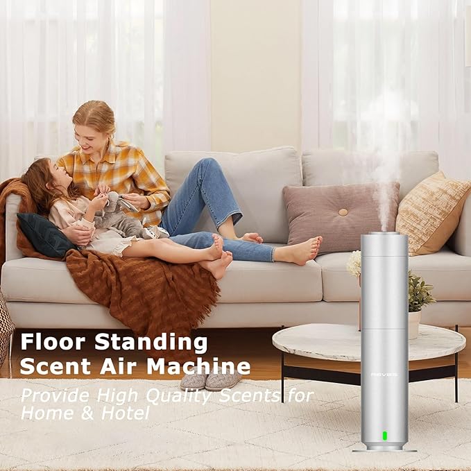 Scent Air Machine for Home-Hotel Diffuser for House-Waterless Essential Oil Diffuser-Studio Cold Air Scent Diffuser-Large Room-App Remote Control Aromatherapy Diffuser for Home,Office & Hotel- Silver