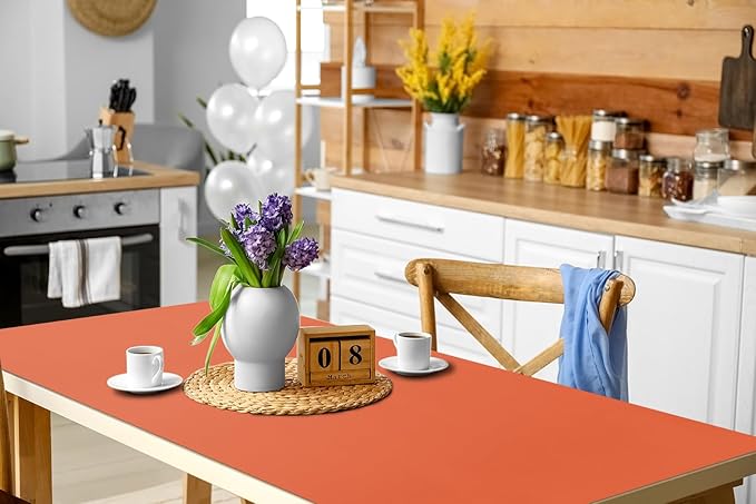 Boutilon Leather Desk Pad Protector,Non-Slip Mouse Pad,Laptop Desk Pad,Office Mouse Mat,Waterproof Leather Desk Blotter,Desk Writing Pad for Office and Home (XXXL-Orange H,47"x 24")