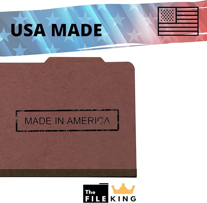 The File King Letter Size Carnelia Red File Folders with Prongs, 10 Pack, 8.5 x 11