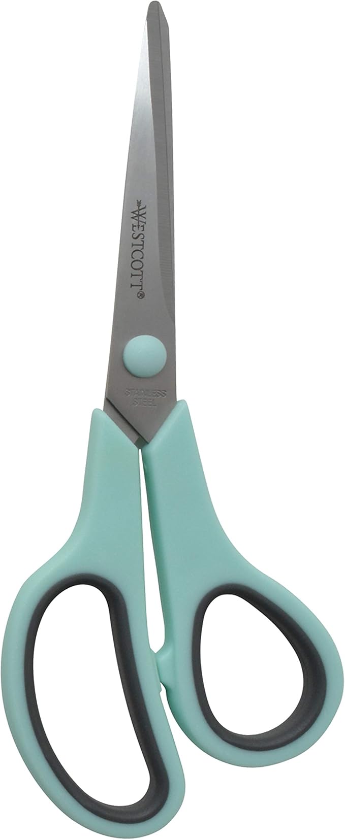 Westcott 8" Straight Stainless Steel Soft Handle Scissors, Assorted Colors, Pack of 3